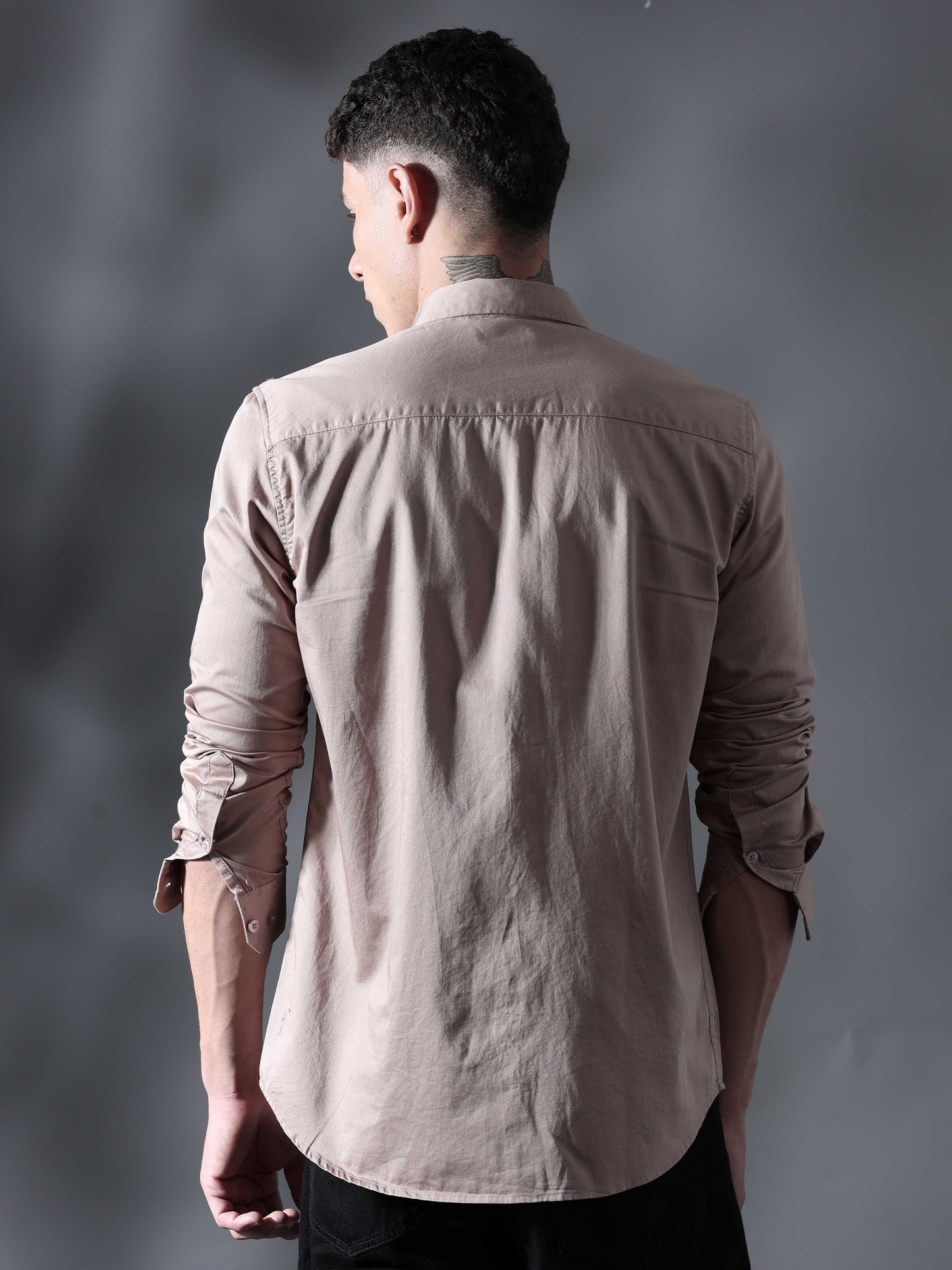 One-tone Beige Satin shirt for Men 