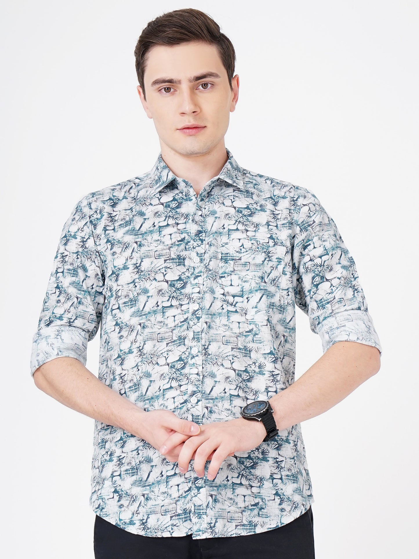 Rock Blue All Over Printed Shirt for Men 