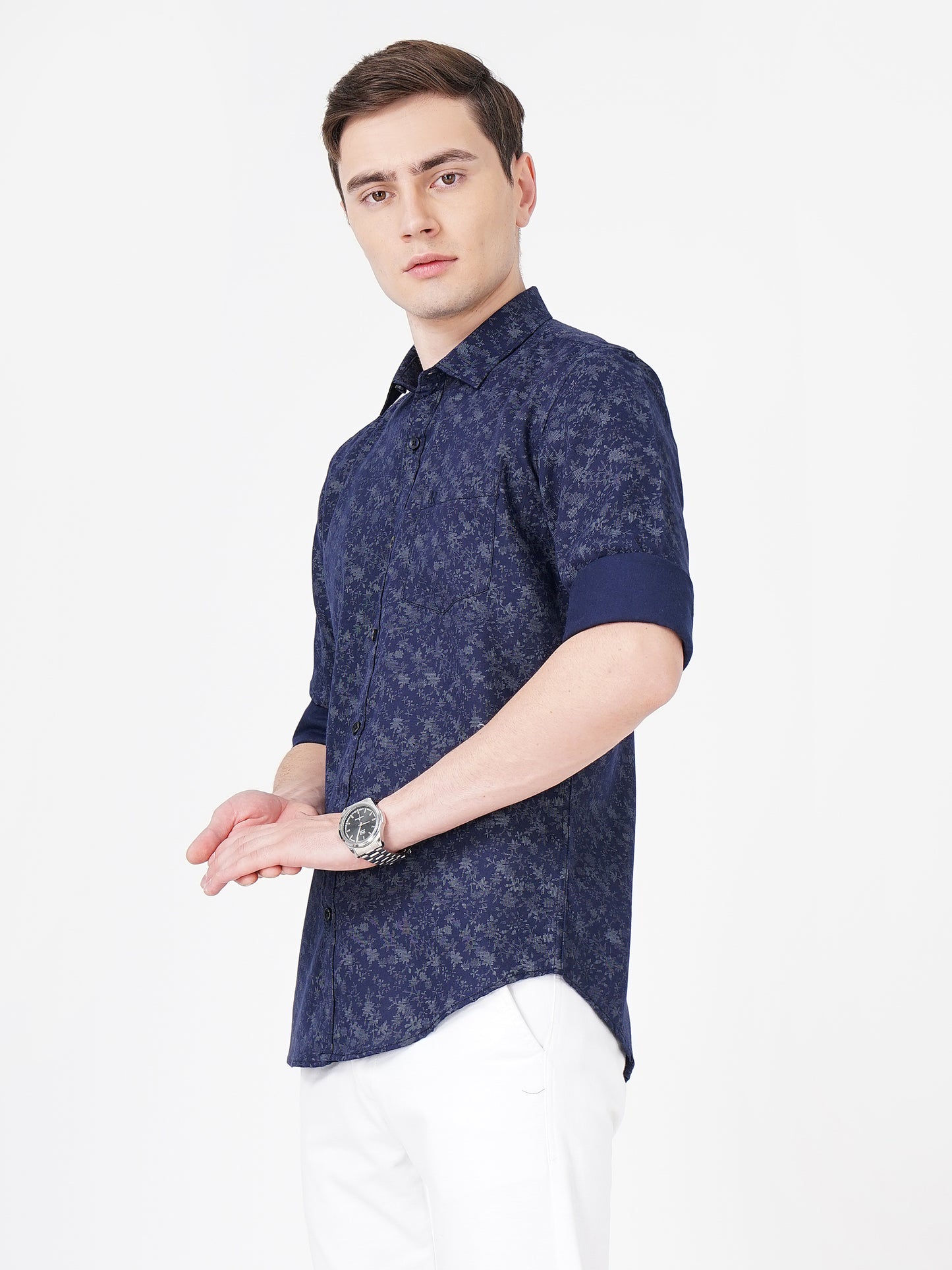 Navy All Over Printed Shirt for Men 