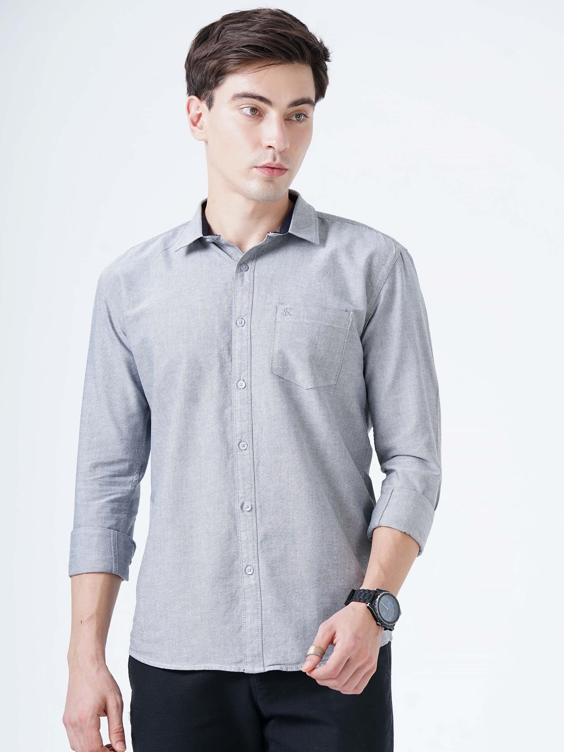 Silver Sand Solid Shirt for Men 