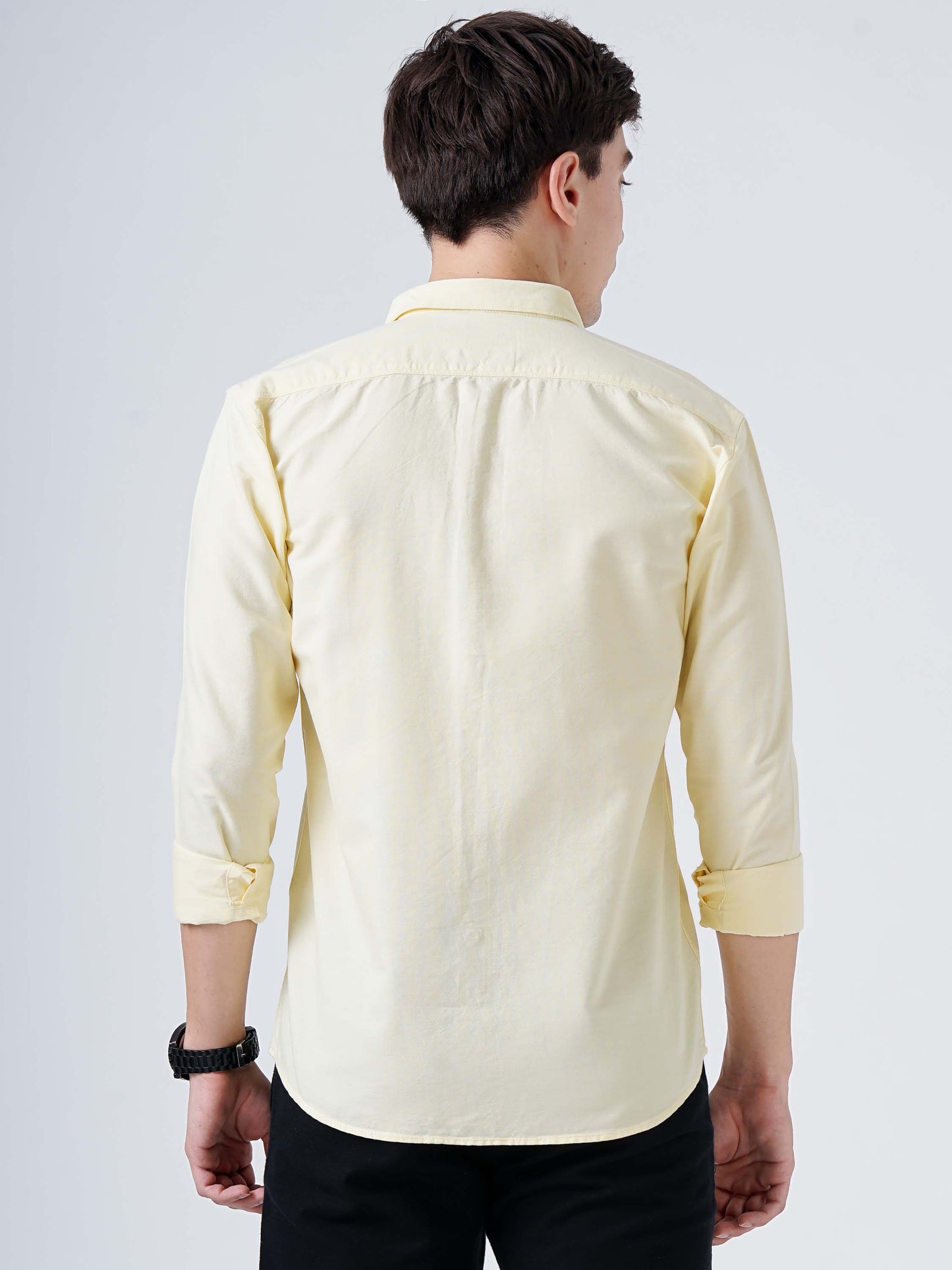 Light Yellow Solid Shirt for Men 