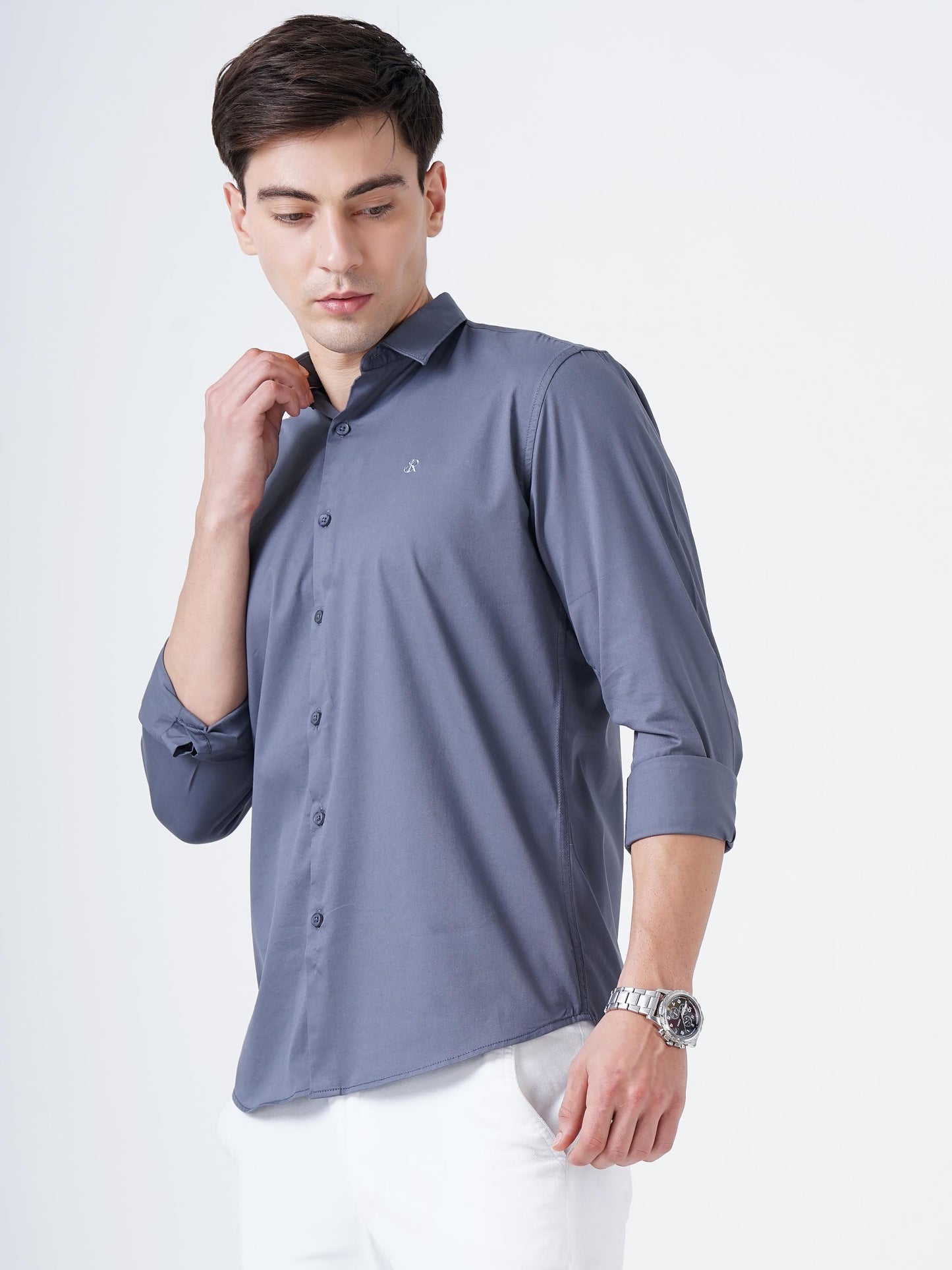 Marble Blue Solid Shirt