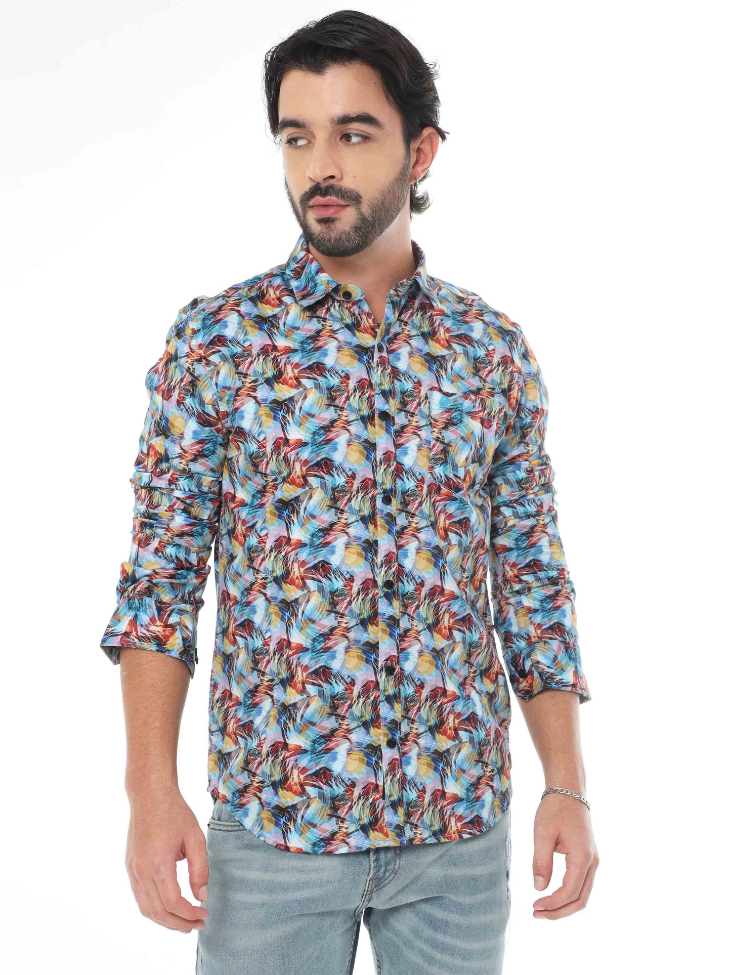 Multi Color Abstract Print Shirt