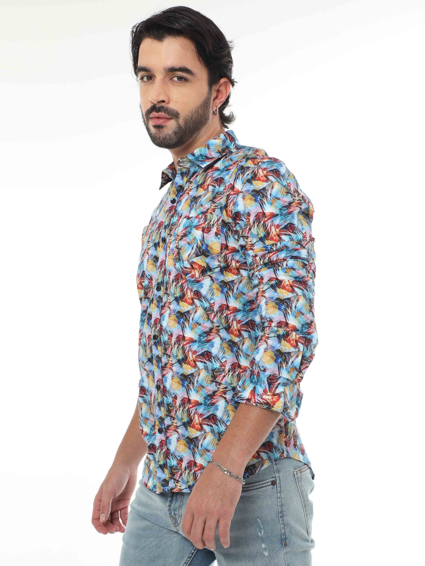 Multi Color Abstract Print Shirt