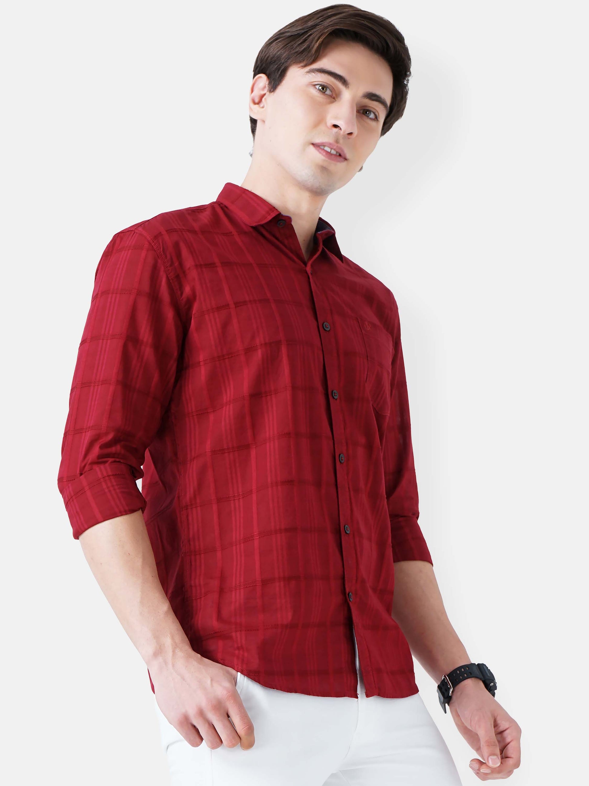 Brick Red Checks Shirt