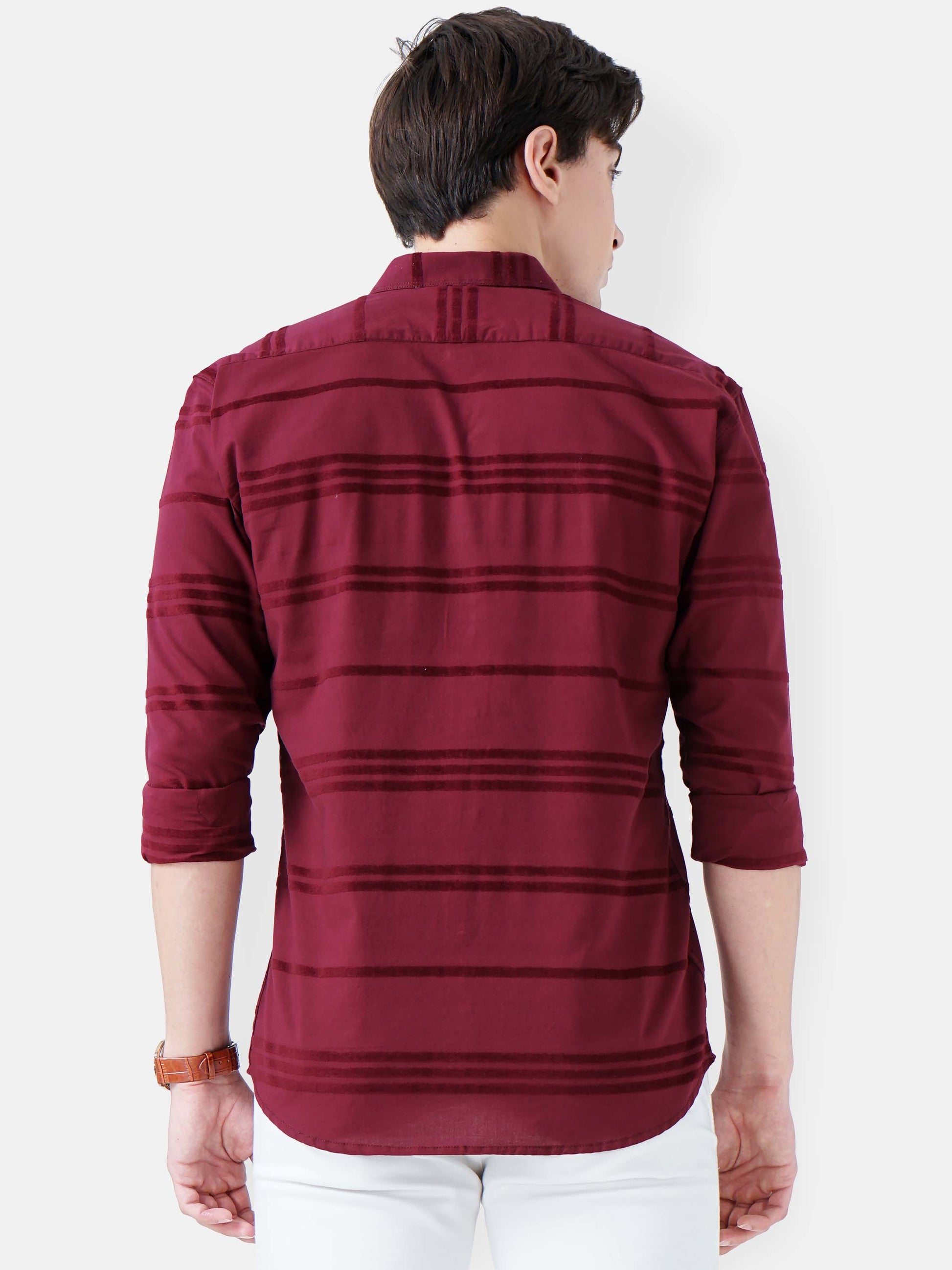 Wine Berry Stripe Shirt