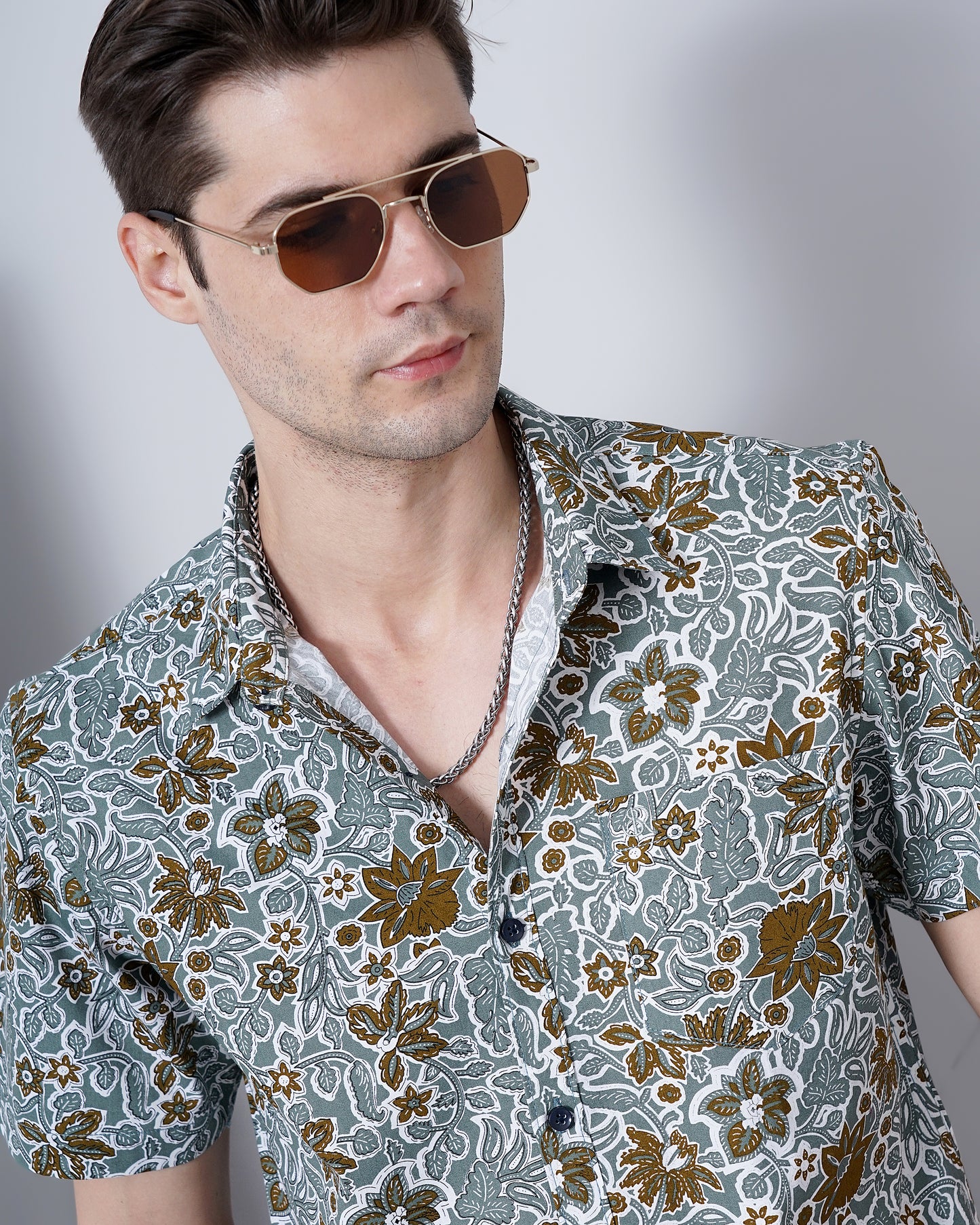 Casper Floral Print Shirt for Men 