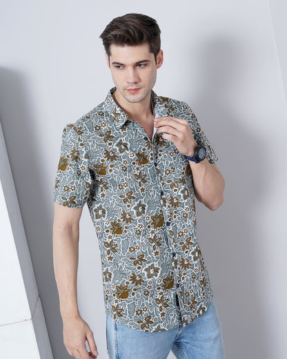 Casper Floral Print Shirt for Men 