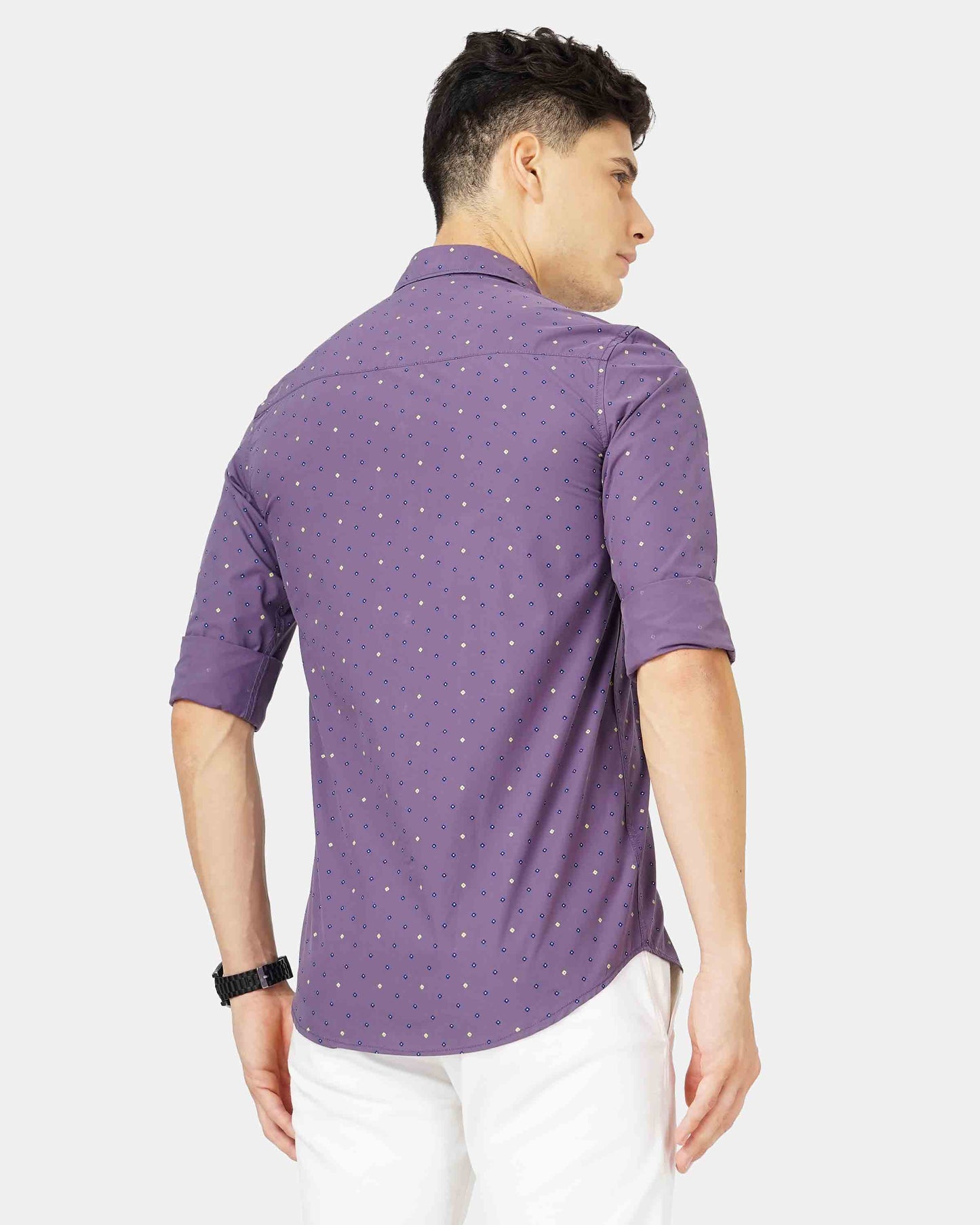 Lavender Polka Dot Printed Shirt