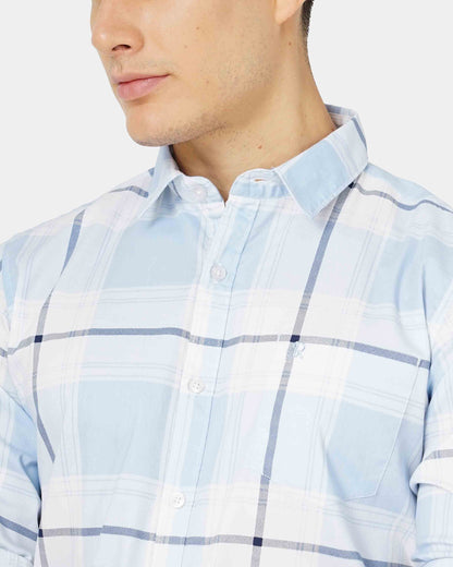 Pale Blue Checks Shirt