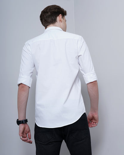 White Checked Shirt for Men 