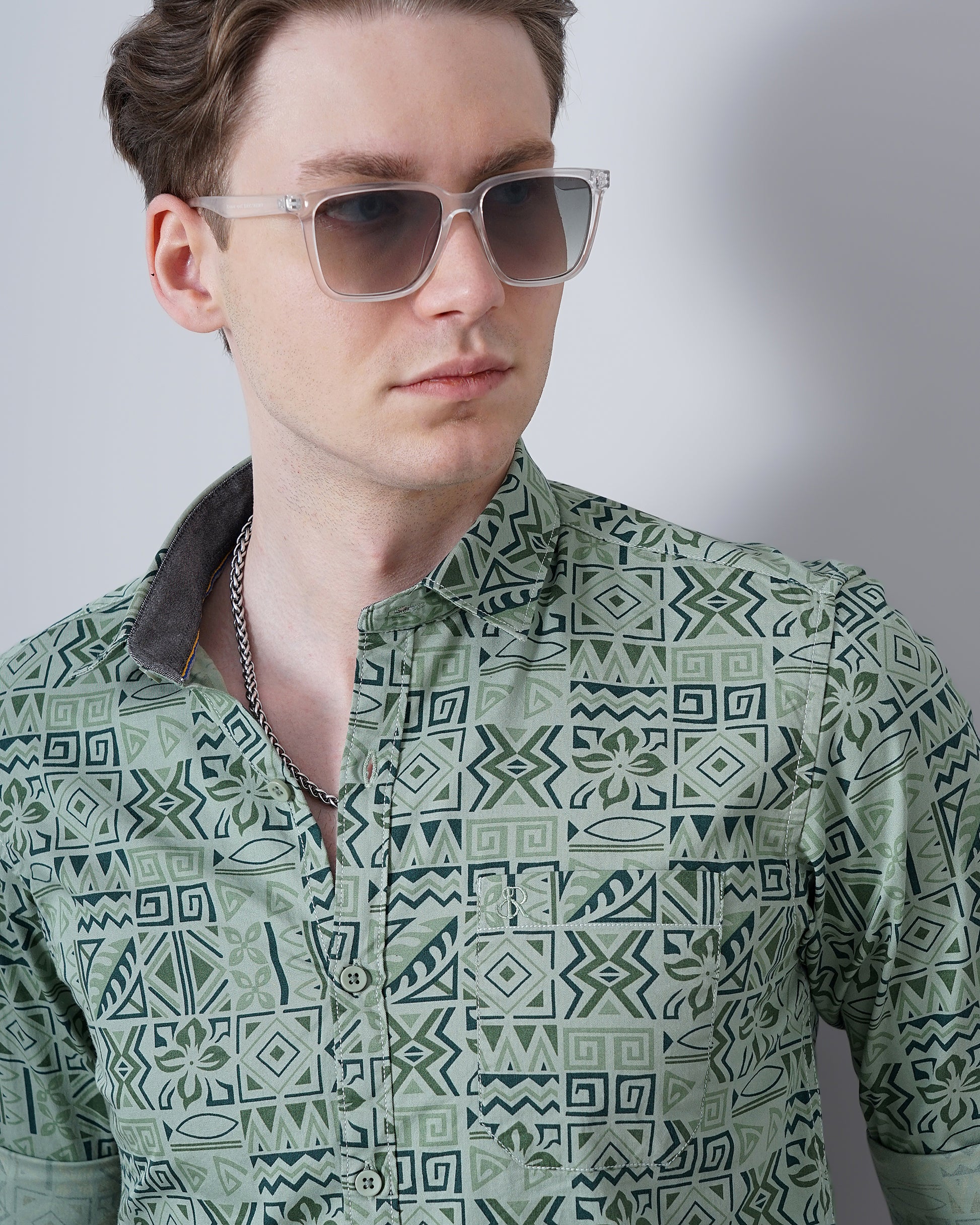 Green Doddle Printed Shirt for Men